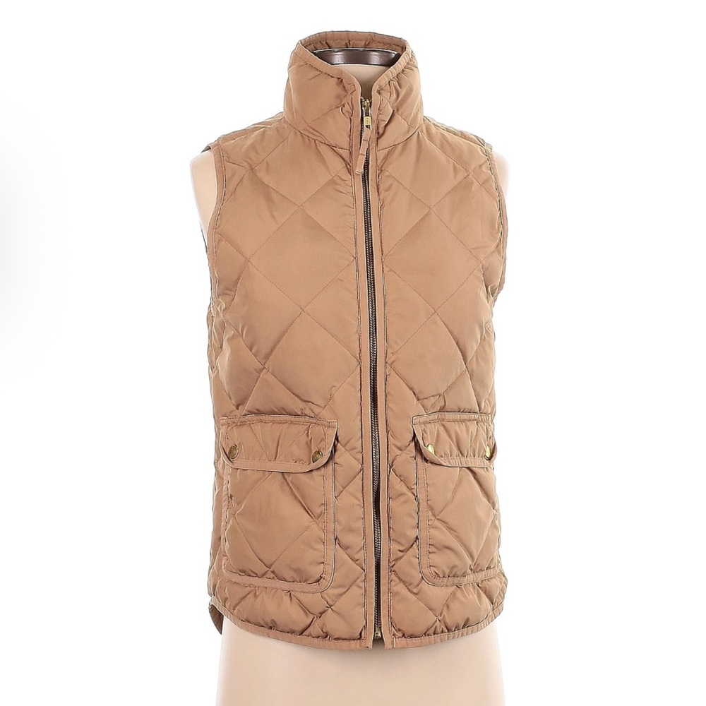 Quilted J.Crew Khaki Vest with gold hardware, GUC Size XS